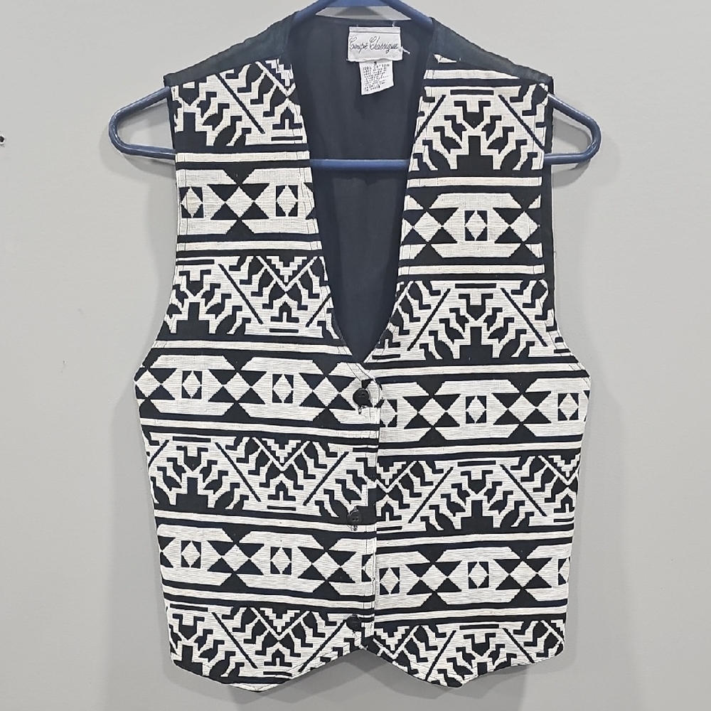 EXCHANGE Monochrome Tribal Pattern Vest